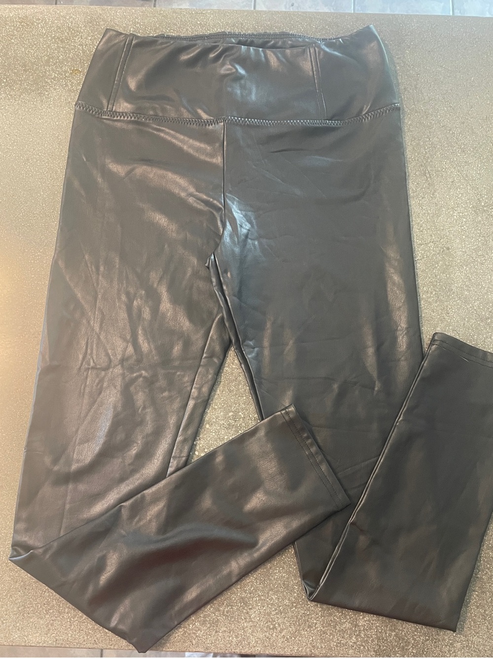 7 for all Mankind black faux leather leggings